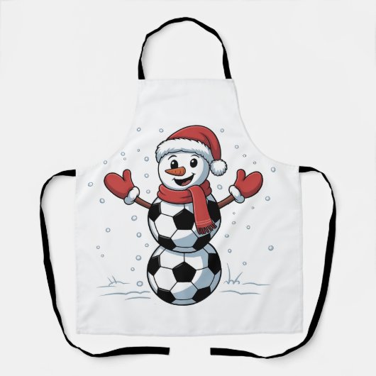 Sneeuwman Voetbal Kerstmis Kerstman Honkbal Sport Schort (Voorkant)