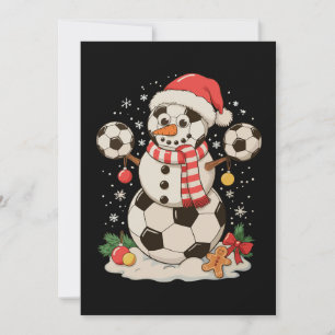 Sneeuwman Voetbal Kerstmis Kerstvakantie Winter Sp Feestdagenkaart