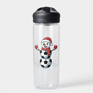 Sneeuwman Voetbal Kerstmis Santa Honkbal Sport Waterfles
