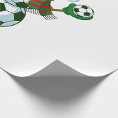 Sneeuwman Voetbal Kerstmis Sportliefhebbers  Cadeaupapier (Hoek)