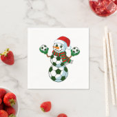 Sneeuwman Voetbal Kerstmis Sportliefhebbers Servet (Insitu)