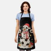 Sneeuwman Voetbal Kerstvakantie Winter Xmas Sport Schort (Gedragen)