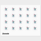 Sneeuwman Voetbal Ronde Sticker (Vel)