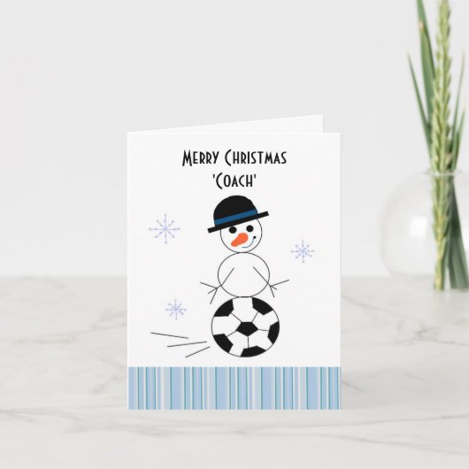 Sneeuwman Voetbalcoach Feestdagen Kaart (Voorkant)