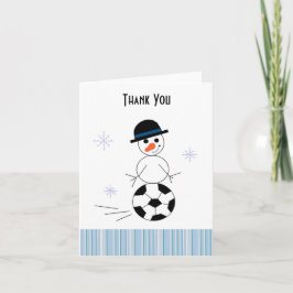 Sneeuwman Voetbalspeler Bedankkaart