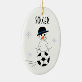 Sneeuwman Voetbalspeler Keramisch Ornament (Rechts)