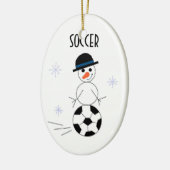 Sneeuwman Voetbalspeler Keramisch Ornament (Links)