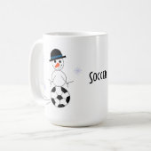 Sneeuwman Voetbalspeler Koffiemok (Voorkant links)