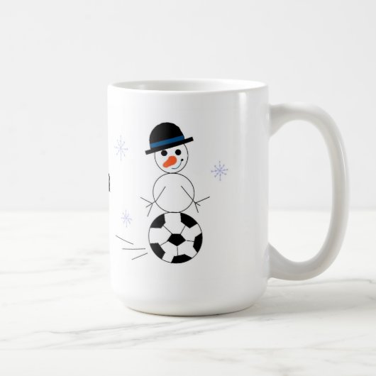 Sneeuwman Voetbalspeler Koffiemok (Rechts)