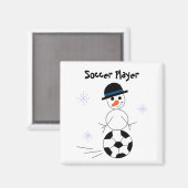 Sneeuwman Voetbalspeler Magneet (Voorkant / Achterkant)