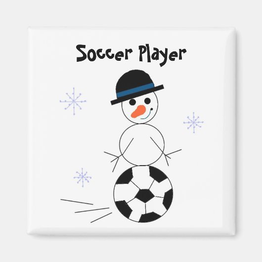 Sneeuwman Voetbalspeler Magneet (Voorkant)