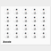 Sneeuwman Voetbalspeler Ronde Sticker (Vel)