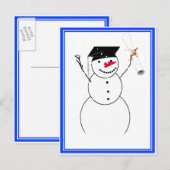 Sneeuwman voor de kleine Afstuderen Aankondigingskaart (Voorkant / Achterkant)