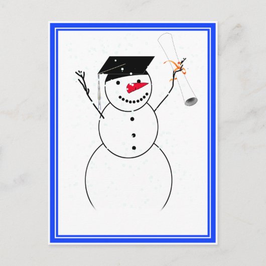 Sneeuwman voor de kleine Afstuderen Aankondigingskaart (Voorkant)