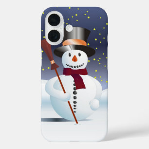 Sneeuwman voor Kerstmis iPhone 16 Hoesje