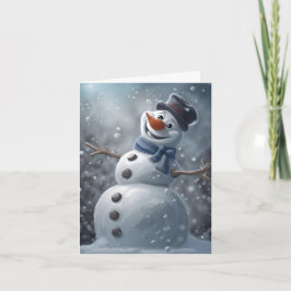 Sneeuwman Vouwbare Wenskaart Kaart