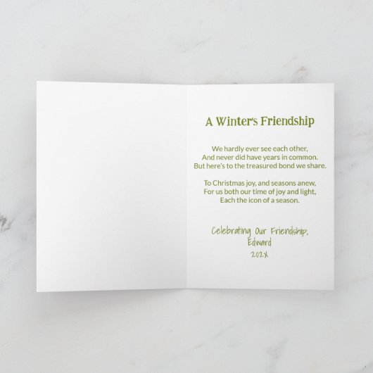 Sneeuwman Vriendschap Kerst Kaart (Binnen)