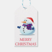 Sneeuwman Vrolijk Kerstcadeau Labels Cadeaulabel (Voorkant)