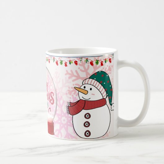sneeuwman vrolijk kerstfeest koffiemok (Rechts)