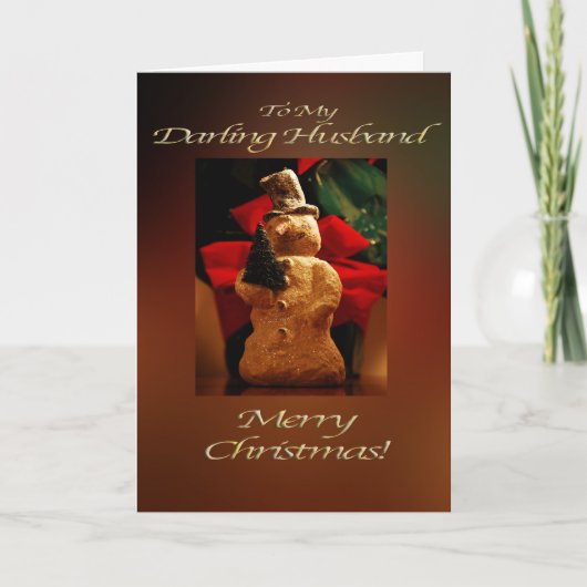 Sneeuwman Vrolijk Kerstfeest - Man Feestdagen Kaart (Voorkant)