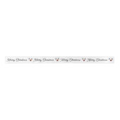 Sneeuwman Vrolijk Kerstfeest Schattige Lachend Gez Satijnen Lint (Voorkant)