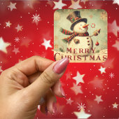  sneeuwman - Vrolijk kerstfeest Vierkante Sticker