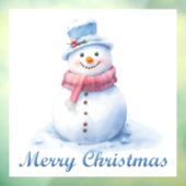 Sneeuwman Vrolijk Kerstmis Venster Cling Raamsticker (Vel 3)