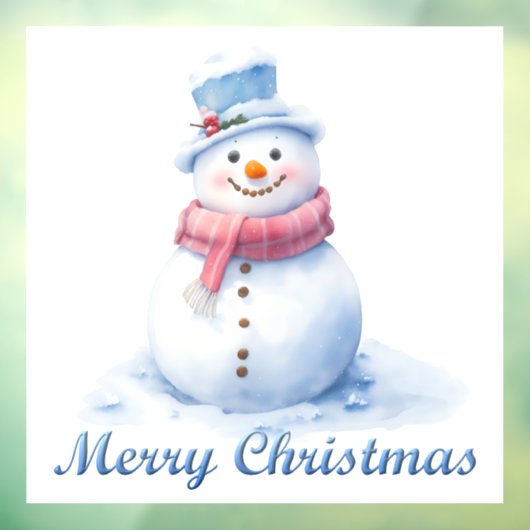 Sneeuwman Vrolijk Kerstmis Venster Cling Raamsticker (Vel 3)