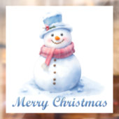 Sneeuwman Vrolijk Kerstmis Venster Cling Raamsticker (Vel 2)
