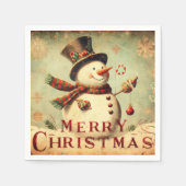 sneeuwman - Vrolijk kerstpapier servet (Voorkant)