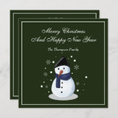 Sneeuwman Vrolijke Kerstmis Kaart (Voorkant / Achterkant)