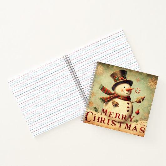 Sneeuwman - Vrolijke Kerstspiraal Notitieboek (Binnen)