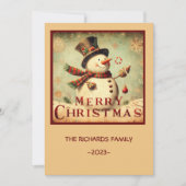  Sneeuwman - Vrolijke Kerstvakantie Kaart (Voorkant)