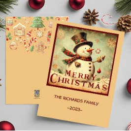  Sneeuwman - Vrolijke Kerstvakantie Kaart