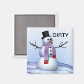 Sneeuwman Vuile Vaatwasser Kerstmagneet Magneet (Voorkant / Achterkant)