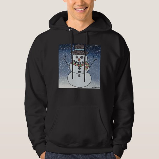 Sneeuwman w/BG (levendig) - Mannen Hoodie (Voorkant)