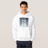 Sneeuwman w/BG (wit) - Mannen Hoodie (Voorkant volledig)