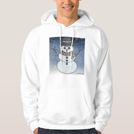 Sneeuwman w/BG (wit) - Mannen Hoodie (Voorkant)