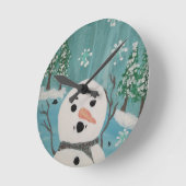 sneeuwman wandklok (Hoek)