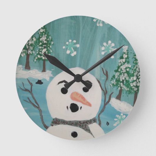 sneeuwman wandklok (Voorkant)