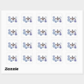 Sneeuwman warm vierkante sticker (Vel)