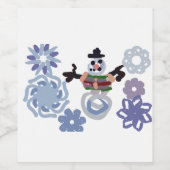 Sneeuwman warm wijn etiket (Enkel label)