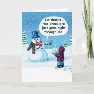 Sneeuwman warme chocolademelk gaat door me heen Ka Feestdagen Kaart