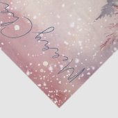 Sneeuwman Waterverf Roze Winter Kerstmis Tissuepapier (Detail)