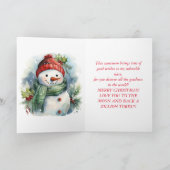 SNEEUWMAN WENST NICHTJE KERST KAART (Binnen)