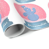 Sneeuwman wereldbol roze en blauw cadeaupapier (Rol Hoek)