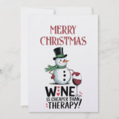 Sneeuwman Wijncitaat Winter Kerstmis Feestdagenkaart (Voorkant)