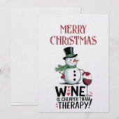 Sneeuwman Wijncitaat Winter Kerstmis Feestdagenkaart (Voorkant / Achterkant)