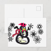 Sneeuwman winter  briefkaart (Voorkant / Achterkant)