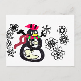 Sneeuwman winter briefkaart